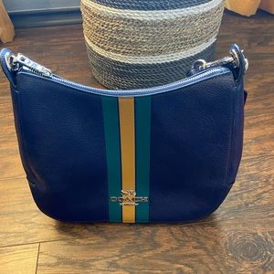 Coach, navy Jes Cadet Sporty striped hobo.